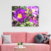 Paarse tuinbloemen canvas afdruk (Insitu (Woonkamer))