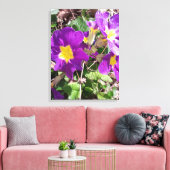 Paarse tuinbloemen canvas afdruk (Insitu (Woonkamer))