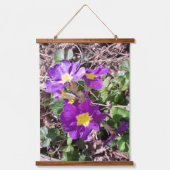 Paarse tuinbloemen hangend wandkleed (Voorkant)