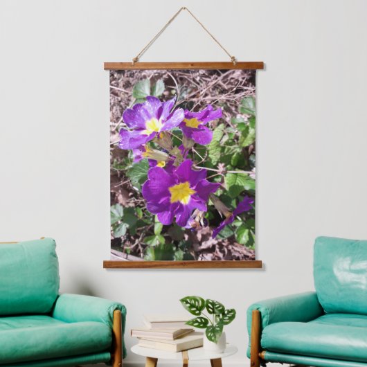Paarse tuinbloemen hangend wandkleed (Woonkamer)