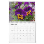 Paarse tuinbloemen kalender (Mar 2026)