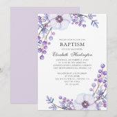 Paarse tuinbloemen. Violette bloemdoop Kaart (Voorkant / Achterkant)