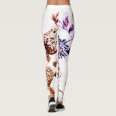 Paarse tuinbouw Floral Toile No.2 Leggings (Achterkant)
