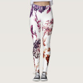 Paarse tuinbouw Floral Toile No.2 Leggings (Voorkant)
