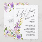 Paarse tuinbouwhout Vrijgezellenfeest Brunch Kaart (Voorkant / Achterkant)