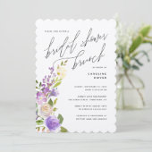 Paarse tuinbouwhout Vrijgezellenfeest Brunch Kaart (Staand voorkant)