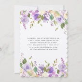 Paarse tuinbouwhout Vrijgezellenfeest Brunch Kaart (Achterkant)