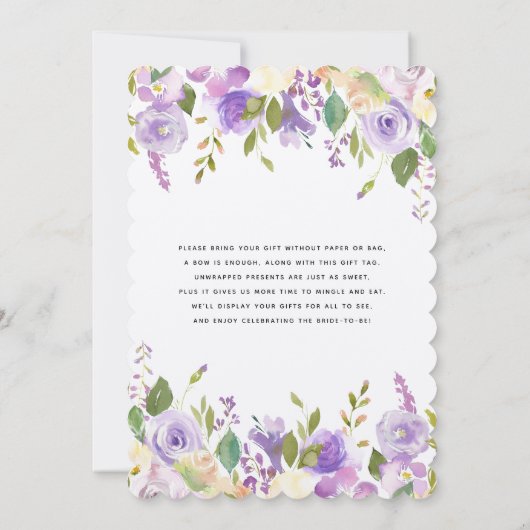 Paarse tuinbouwhout Vrijgezellenfeest Brunch Kaart (Achterkant)