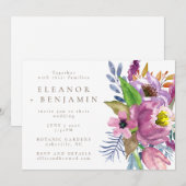 Paarse tuinbouwminimalistisch alles in één keer kaart (Voorkant / Achterkant)