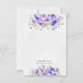 paarse tuinvloemen foto dankkaart bedankkaart (Voorkant)