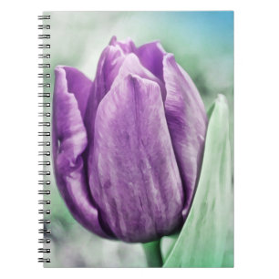 Paarse Tulip Art Flower Journal-Notitieboek Notitieboek