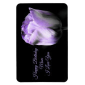Paarse Tulip Birthday Mam *personaliseren/aanpasse Magneet (Verticaal)