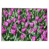 Paarse Tulip Blooms Floral Groot Cadeauzakje (Achterkant)
