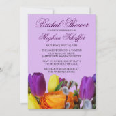 Paarse Tulip Bouquet Bridal Shower-uitvindingen Kaart (Voorkant)