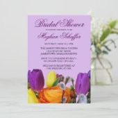 Paarse Tulip Bouquet Bridal Shower-uitvindingen Kaart (Staand voorkant)