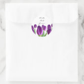 Paarse Tulip bruiloft envelop afdichtingen Ronde Sticker (Tas)