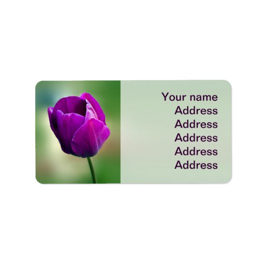 Paarse Tulip Etiket (Voorkant)