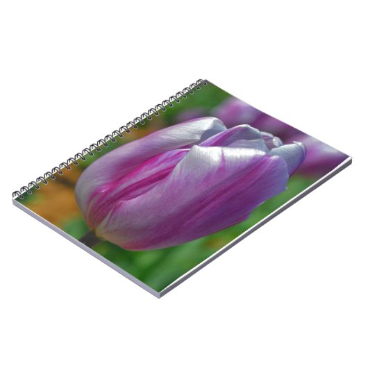 Paarse Tulip Flower Art Journal Notitieboek (Linkerzijde)