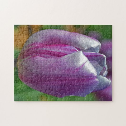 Paarse Tulip Flower Art Puzzel Legpuzzel (Horizontaal)