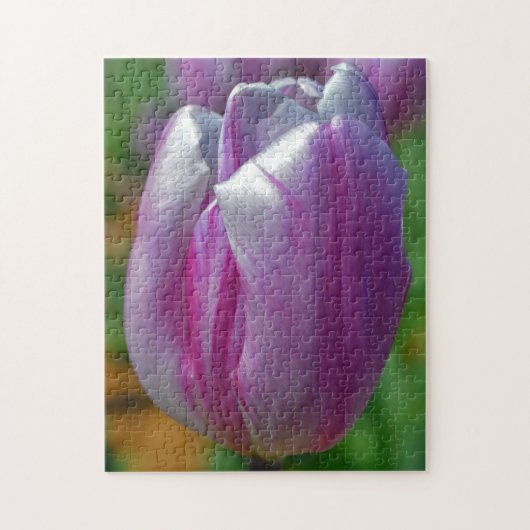 Paarse Tulip Flower Art Puzzel Legpuzzel (Verticaal)
