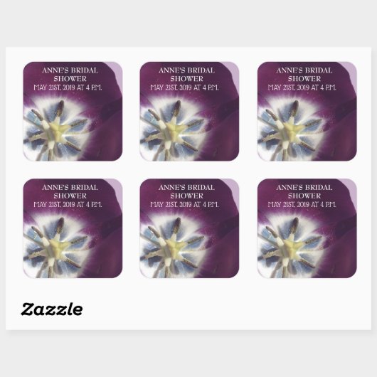 Paarse Tulip Foto Sticker Vrijgezellenfeest (Vel)