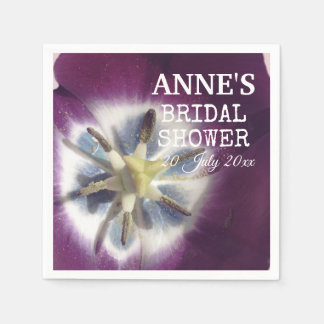 Paarse Tulip-foto, Vrijgezellenfeest Papier Napkin Servet