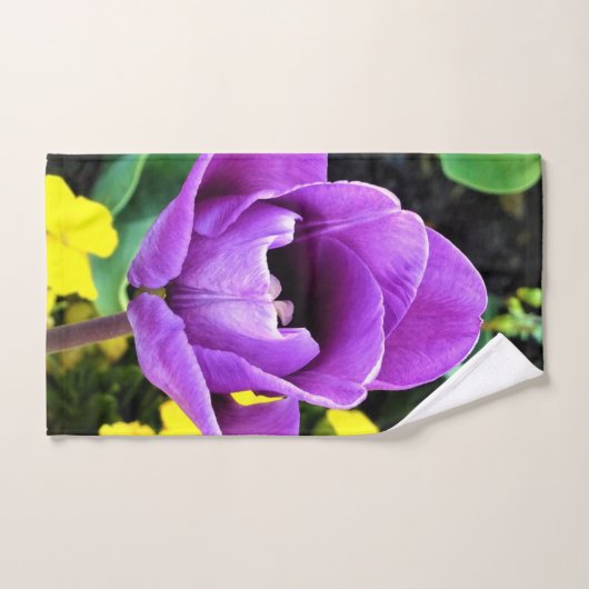 Paarse Tulip Hand Towel Handdoek (Handdoek)