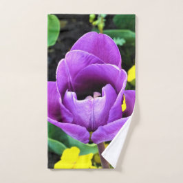 Paarse Tulip Hand Towel Handdoek