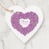 Paarse tulip hartkunst bedankt voor je bruiloft bedankjes labels (Voorkant)