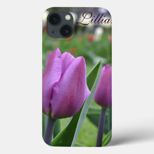 Paarse Tulip iPad draagtas iPhone 13 Hoesje