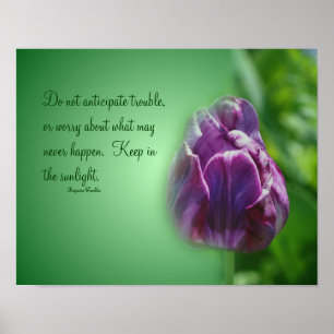 Paarse Tulip Life Attitude Quote Inspirerend Poster