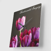 Paarse Tulip vierkante klok (Hoek)