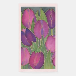 Paarse Tulips Floral Guest Towel Napkins Servet