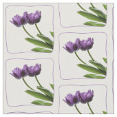 Paarse Tulips Floral Photography Pattern Stof (Close Up)