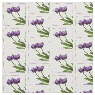 Paarse Tulips Floral Photography Pattern Stof