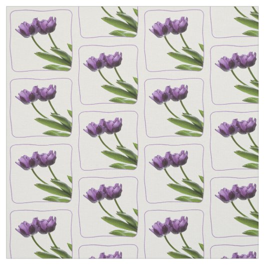 Paarse Tulips Floral Photography Pattern Stof (Swatch)