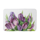 Paarse Tulips Floral Waterverf Pattern Badmat (Voorkant)