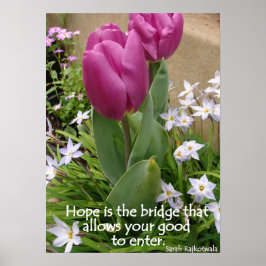 Paarse Tulips Hope Floral Flowers Foto Poster