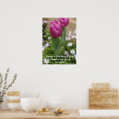 Paarse Tulips Hope Floral Flowers Foto Poster (Keuken)