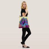 Paarse Tulips Waterverf personaliseren Tote Bag (Op model)