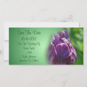 Paarse Tulp Bloem Bruiloft Save The Date