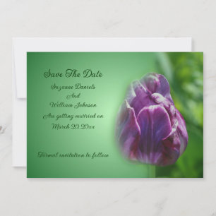 Paarse Tulp Bloem Trouw  Save The Date