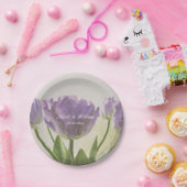 Paarse Tulp Bloem Tuin Trouwfeest borden Papieren Bordje (Feest)