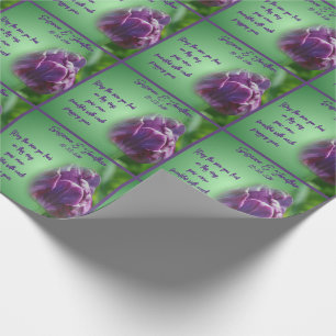 Paarse tulp bloemenbruiloft gepersonaliseerd cadeaupapier