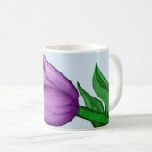Paarse Tulp Bloemliefde Gepersonaliseerde Blauwe M Koffiemok (Voorkant rechts)
