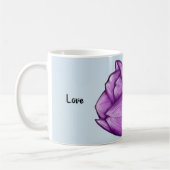 Paarse Tulp Bloemliefde Gepersonaliseerde Blauwe M Koffiemok (Links)