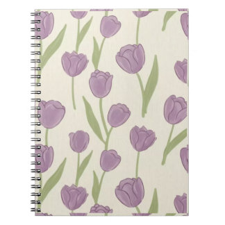 Paarse Tulp Bloemmotief Notitieboek - Mooie Journa