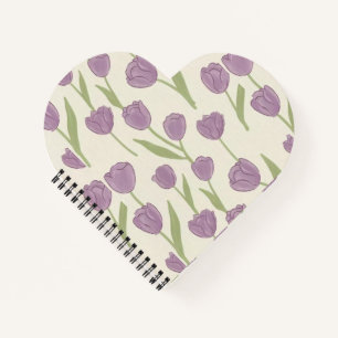 Paarse Tulp Bloemmotief Notitieboek -Mooie Journal