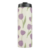 Paarse Tulp Bloempatroon Thermosbeker (Voorkant)