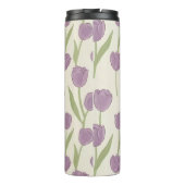 Paarse Tulp Bloempatroon Thermosbeker (Achterkant)